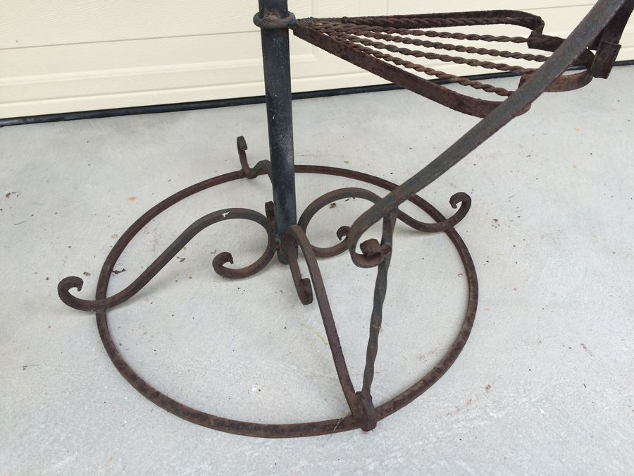 Wrought Iron Spiral Plant Stand - 22' Wide x 38 1/2' Tall [Photo 2]