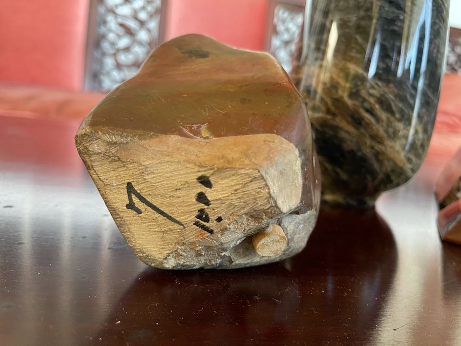 Stone Lot Featuring Turned Stone Vase 7H, Geode, Polished Pyramid Stone [Photo 10]