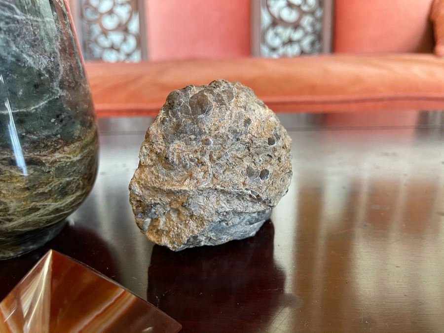 Stone Lot Featuring Turned Stone Vase 7H, Geode, Polished Pyramid Stone [Photo 7]