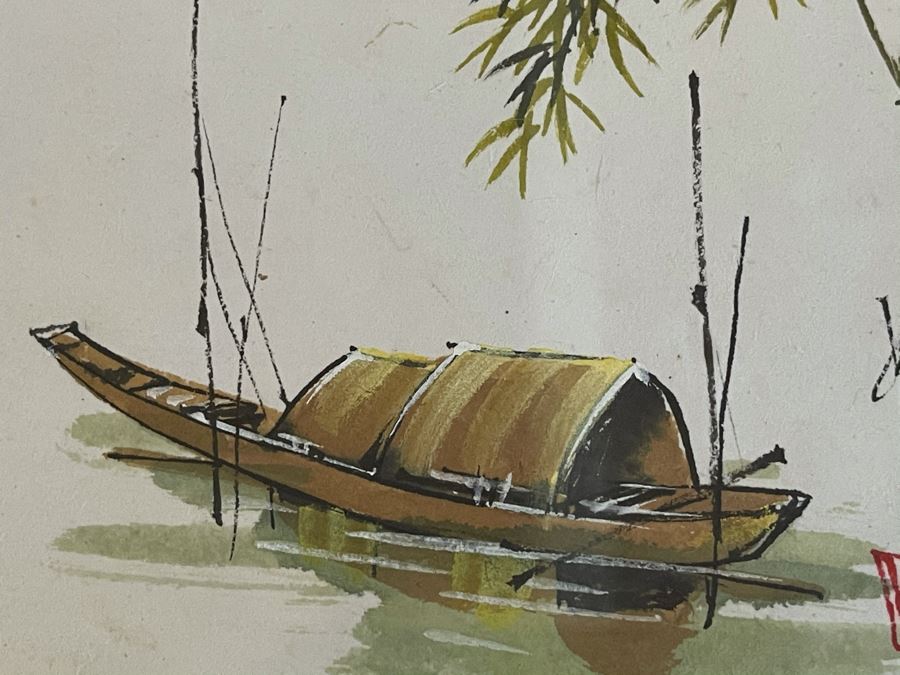 Vintage Original Framed Asian Artwork 5 X 5 [Photo 3]