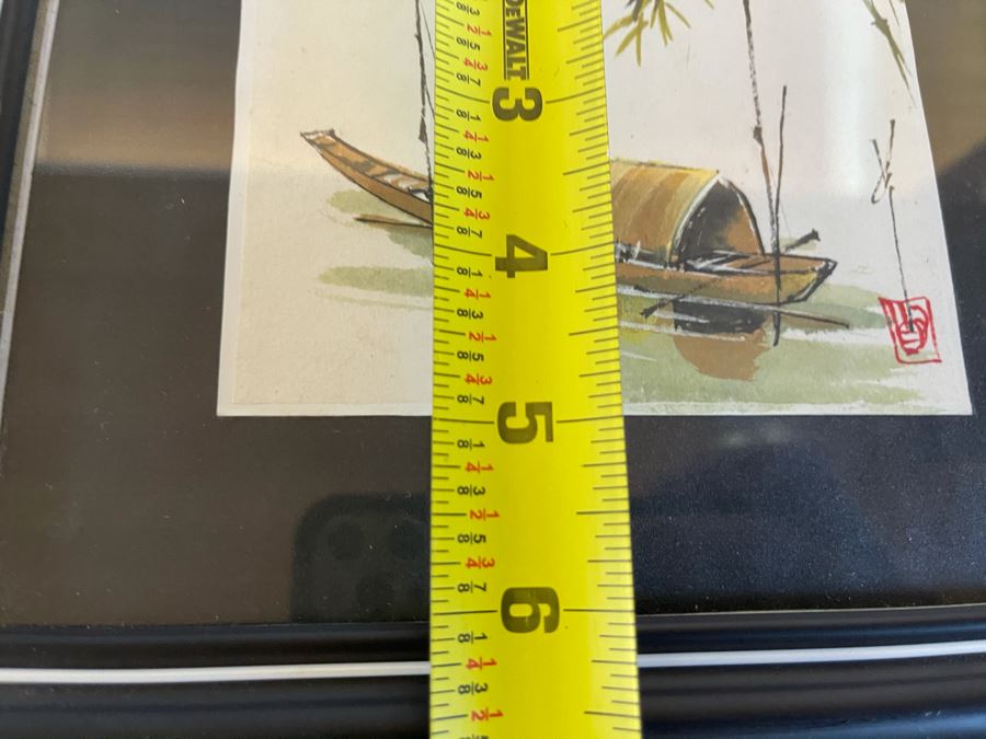 Vintage Original Framed Asian Artwork 5 X 5 [Photo 5]