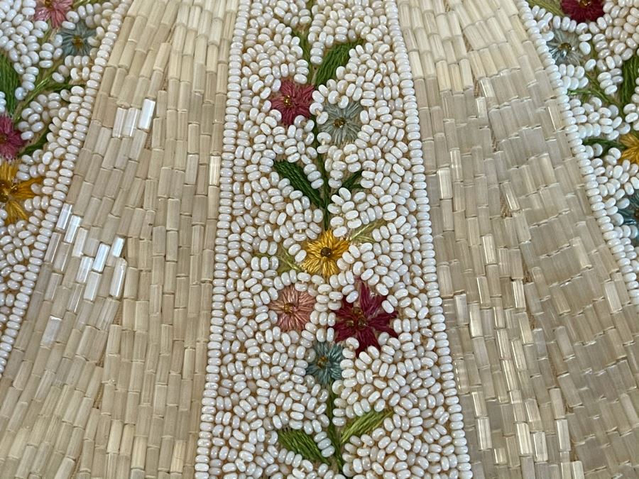 Vintage Hong Kong Chinese Beaded Purse Handbag 9.5W X 7H [Photo 3]