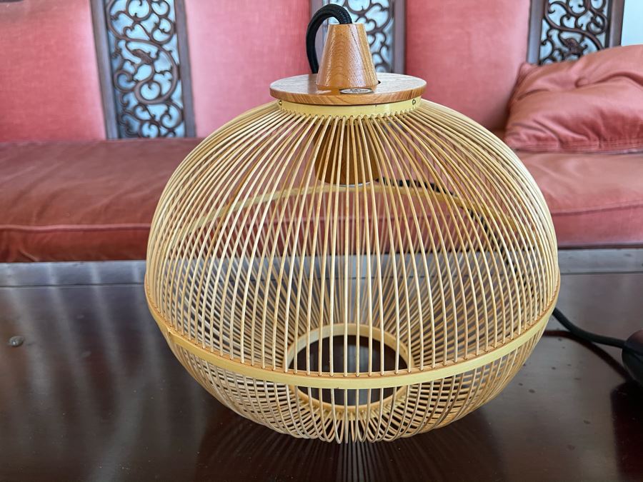 Traditional Bamboo Handicraft Shizuoka Light Fixture 12W X 12H [Photo 6]