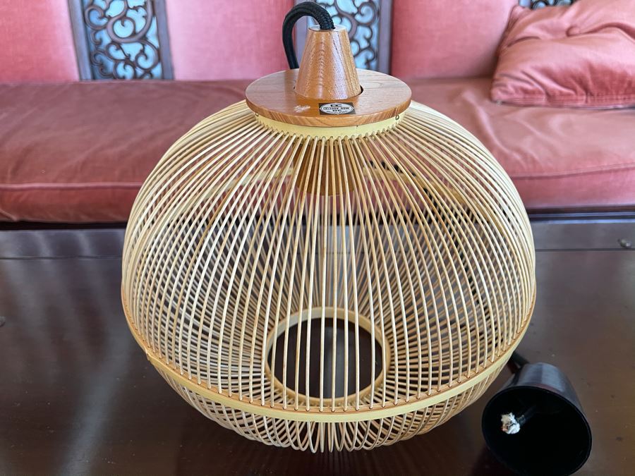 Traditional Bamboo Handicraft Shizuoka Light Fixture 12W X 12H [Photo 7]