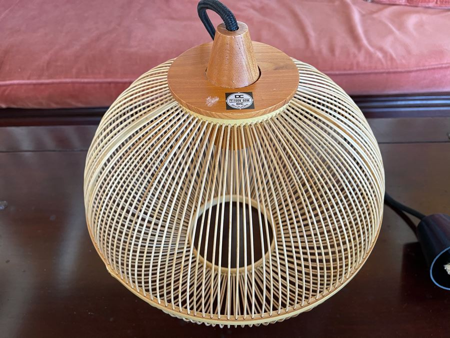Traditional Bamboo Handicraft Shizuoka Light Fixture 12W X 12H [Photo 2]