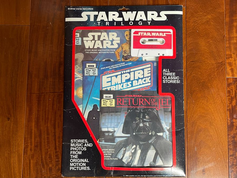 New Old Stock Rare 1984 Star Wars Trilogy Sealed Star Wars Book And Tape, The Empire Strikes Back Book And Return Of The Jedi Book [Photo 1]