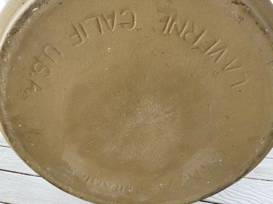 Gainey Ceramics Large Architectural Pottery Laverne California Pottery 20W X 20H (Slight Exterior Radial Crack As Shown In Photos) [Photo 2]