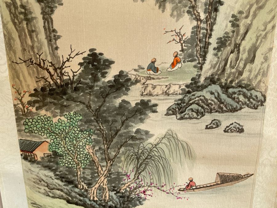 Original Chinese Hong Kong Scroll Landscape Painting Spring Scene 8.5 X 24 [Photo 11]