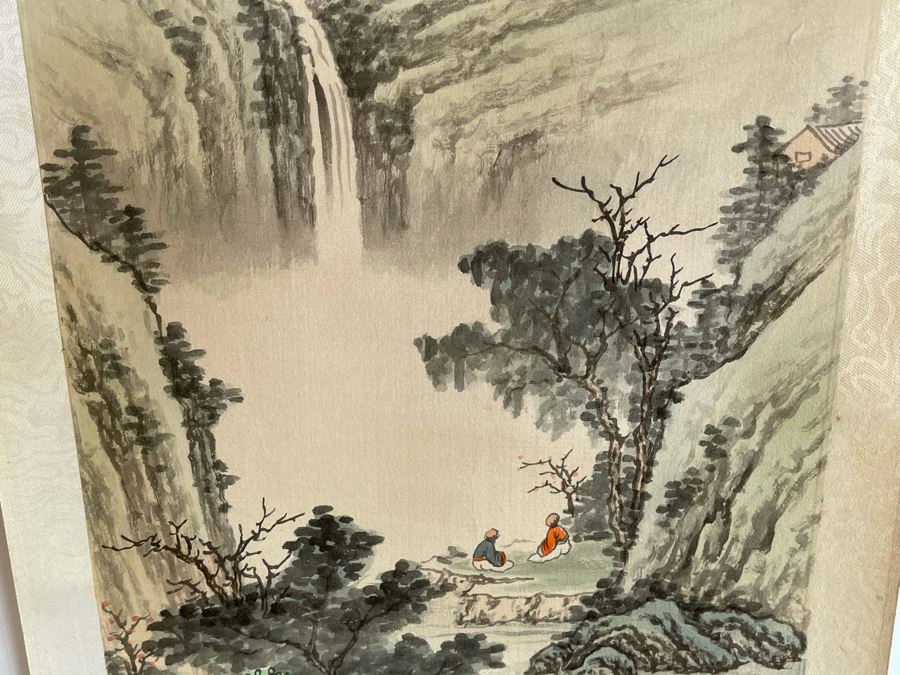 Original Chinese Hong Kong Scroll Landscape Painting Spring Scene 8.5 X 24 [Photo 12]