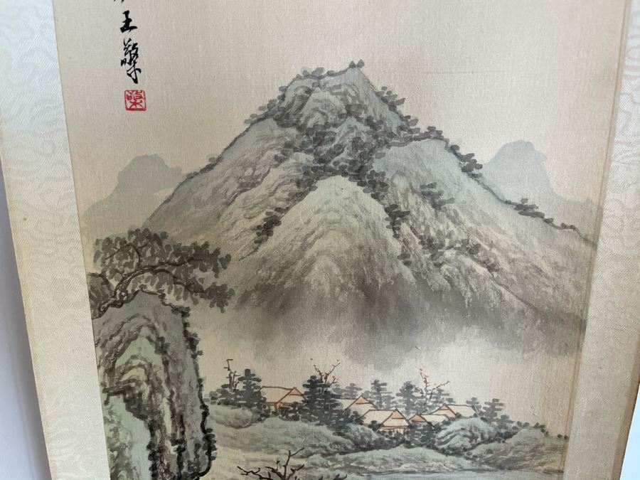 Original Chinese Hong Kong Scroll Landscape Painting Summer Scene 8.5 X 24 [Photo 6]