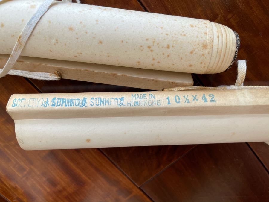 Original Chinese Hong Kong Scroll Landscape Painting Summer Scene 8.5 X 24 [Photo 10]