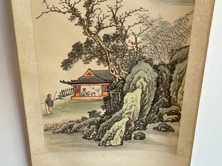 Original Chinese Hong Kong Scroll Landscape Painting Scene 8.5 X 24 [Photo 8]