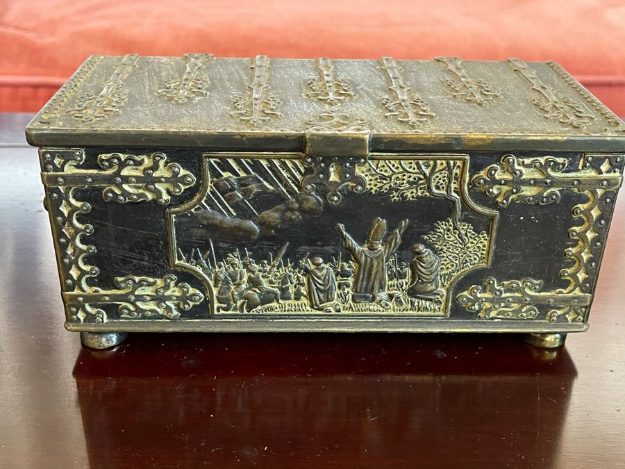 Set Of Three Edward Aagaard Metal / Wooden Boxes Kobenhavn Danmark 8W X 4D X 3.5H [Photo 10]