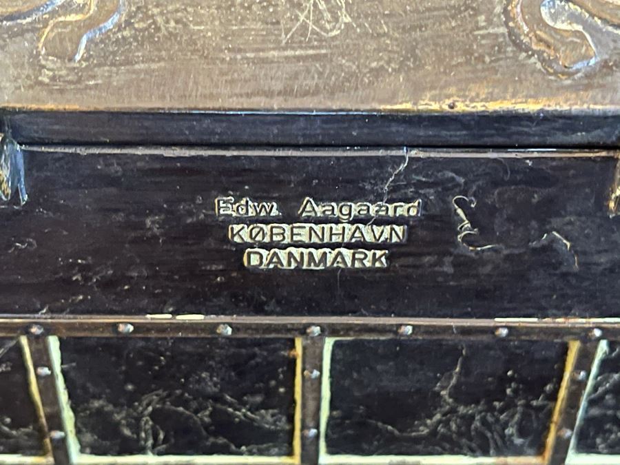 Set Of Three Edward Aagaard Metal / Wooden Boxes Kobenhavn Danmark 8W X 4D X 3.5H [Photo 8]