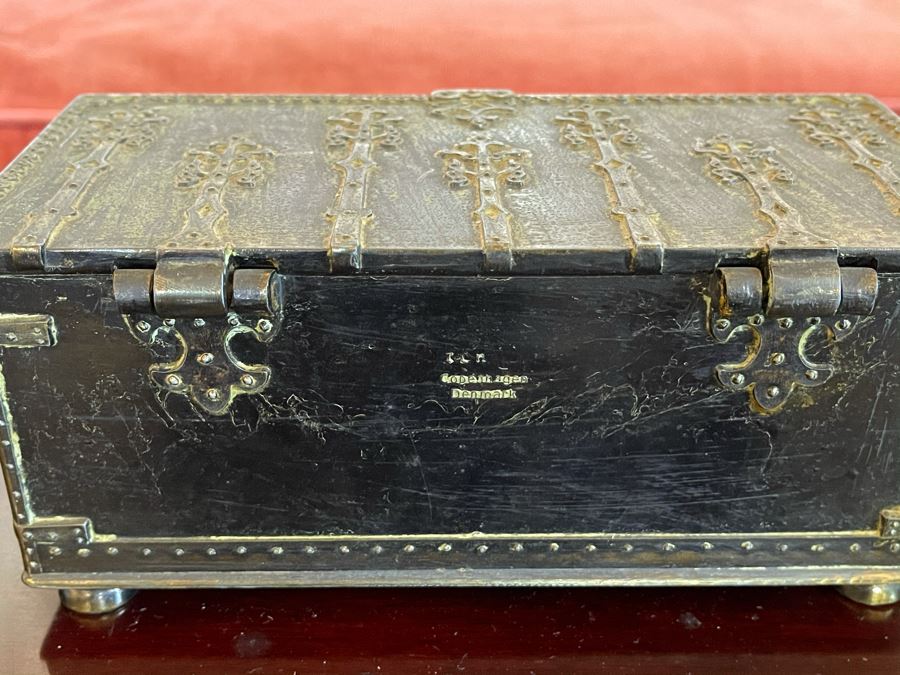 Set Of Three Edward Aagaard Metal / Wooden Boxes Kobenhavn Danmark 8W X 4D X 3.5H [Photo 11]