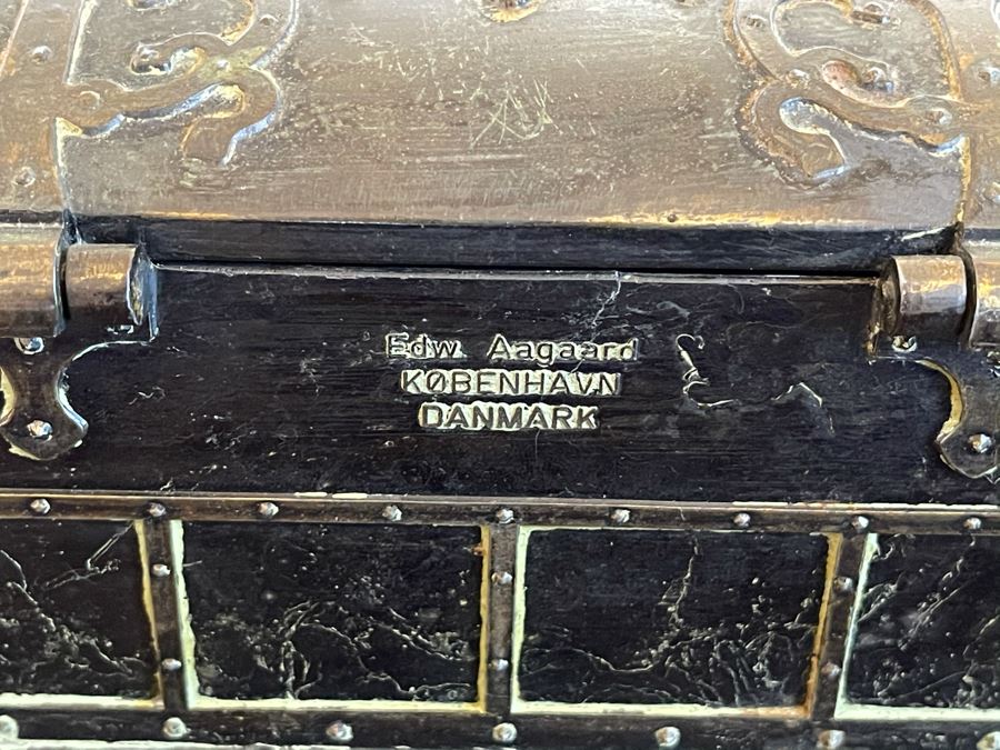 Set Of Three Edward Aagaard Metal / Wooden Boxes Kobenhavn Danmark 8W X 4D X 3.5H [Photo 9]