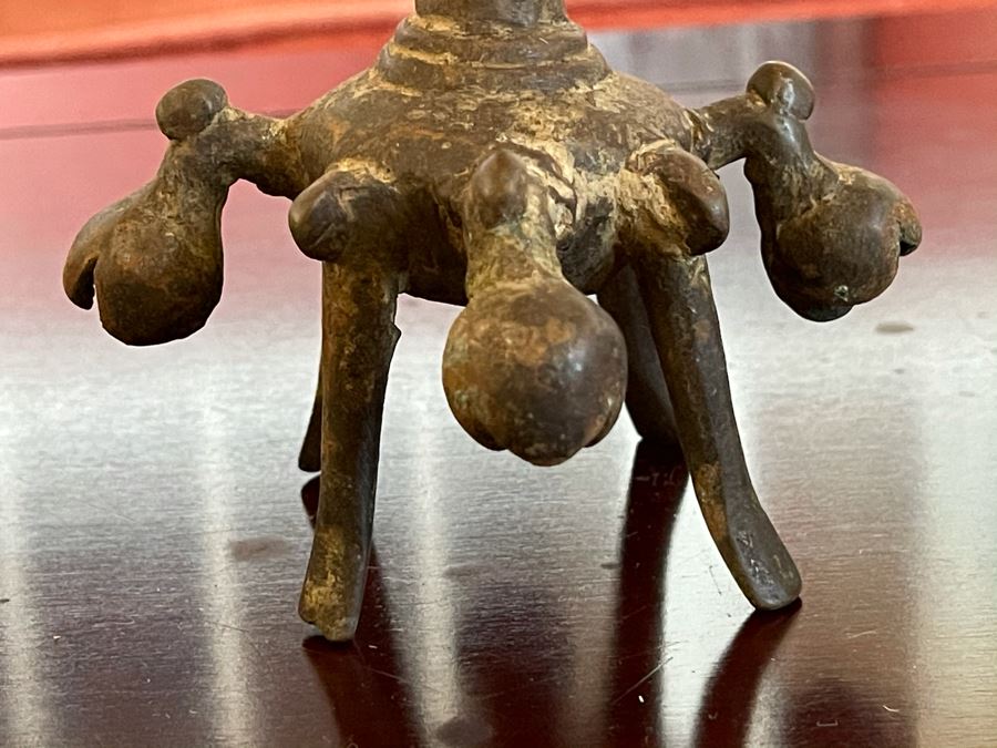 Old Tibetan Bronze Ritual Candle Holder Censer Incense Burner 3.5W X 4.5H [Photo 6]