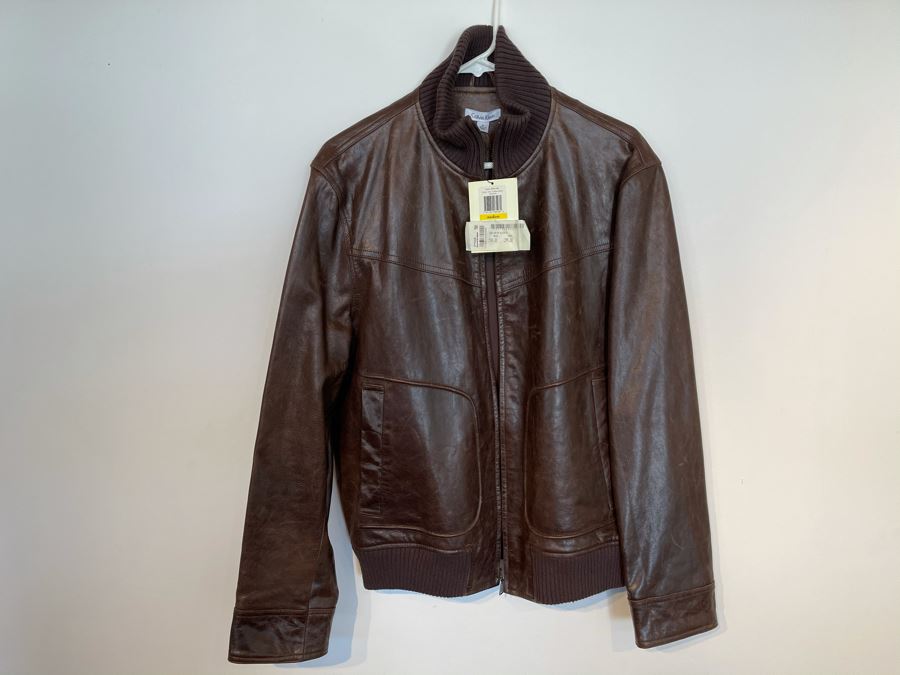JUST ADDED - New With Tags Calvin Klein Men's Leather Jacket Size M Retails $598 [Photo 2]