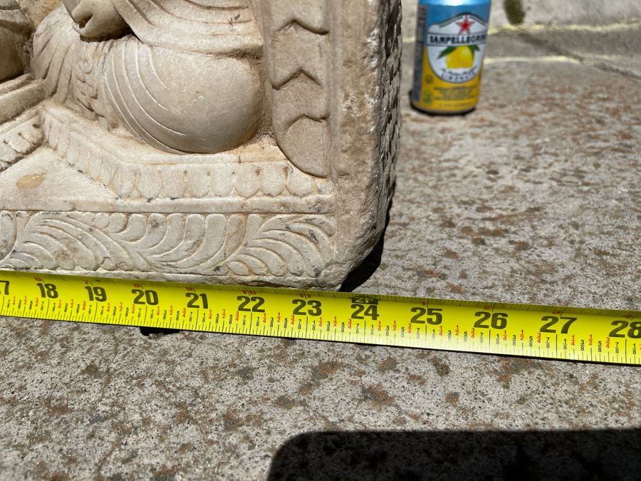 JUST ADDED - Vintage Relief Carved Stone Buddha Sculpture - (Very Heavy ~200lb) 24W X 6D X 16H [Photo 21]