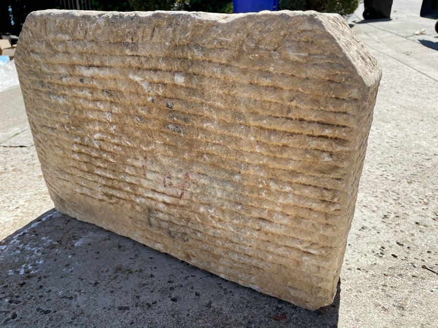 JUST ADDED - Vintage Relief Carved Stone Buddha Sculpture - (Very Heavy ~200lb) 24W X 6D X 16H [Photo 20]