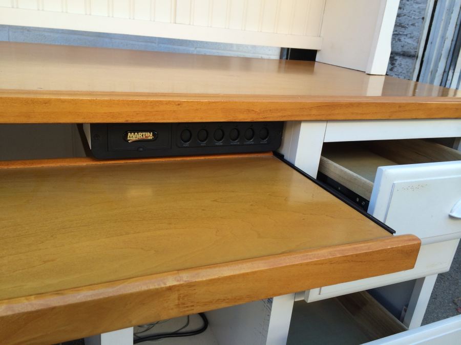 White Computer Desk with Hutch and Separate Filing Cabinet [Photo 6]