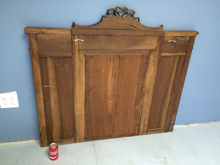 Ornate Carved Wood Beveled Glass Mirror [Photo 11]