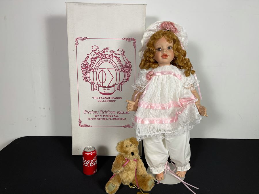 Vintage 1996 Limited Edition Fayzah Spanos Collectible Doll Hand Signed By Fayzah Spanos Precious Heirloom Dolls Designer With Box 24L [Photo 3]