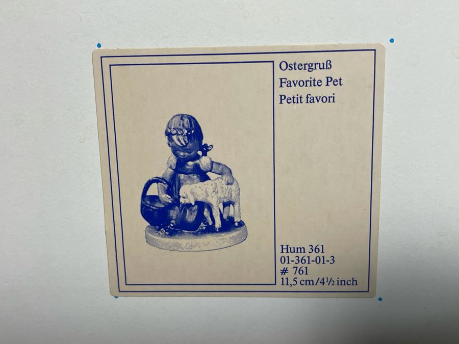 Hummel Figurine 'Favorite Pet' #361 4.5H With Original Box [Photo 10]