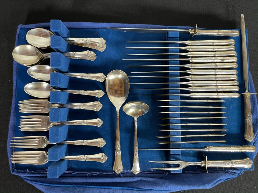 Sterling Silver Flatware Set By State House Stately Pattern - See Details For Breakdown - Total Sterling Silver Weight Not Including Sterling Handled Knives 1,737g [Photo 4]