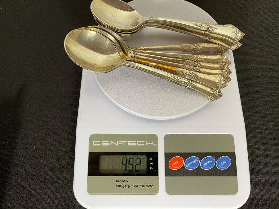 Sterling Silver Flatware Set By State House Stately Pattern - See Details For Breakdown - Total Sterling Silver Weight Not Including Sterling Handled Knives 1,737g [Photo 17]