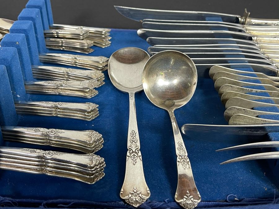 Sterling Silver Flatware Set By State House Stately Pattern - See Details For Breakdown - Total Sterling Silver Weight Not Including Sterling Handled Knives 1,737g [Photo 7]