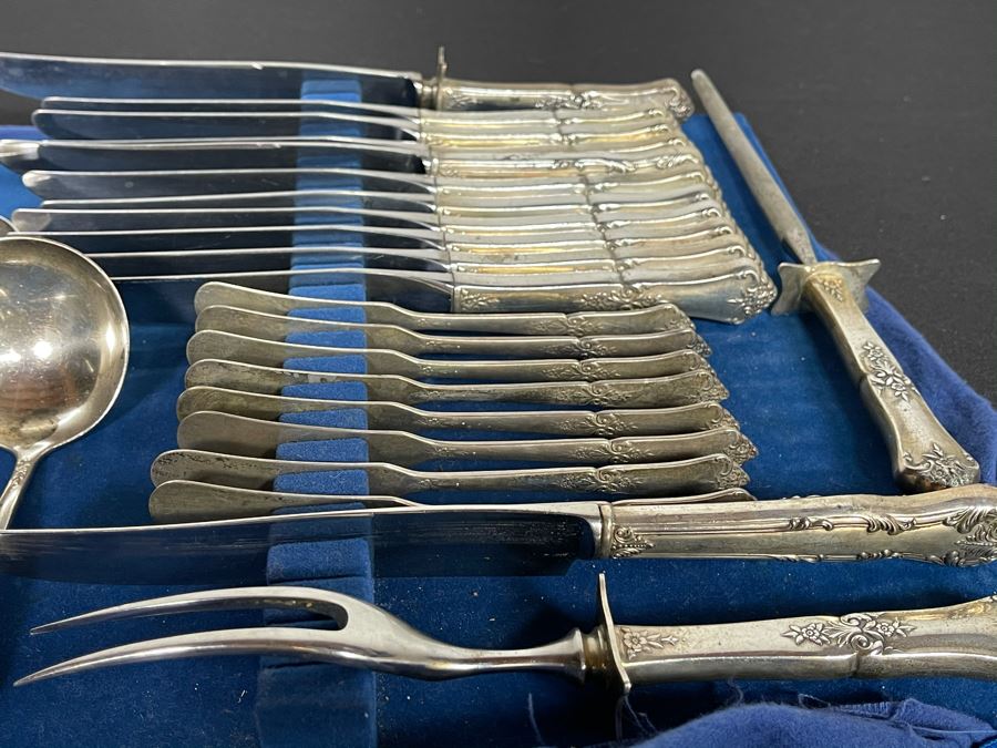 Sterling Silver Flatware Set By State House Stately Pattern - See Details For Breakdown - Total Sterling Silver Weight Not Including Sterling Handled Knives 1,737g [Photo 8]