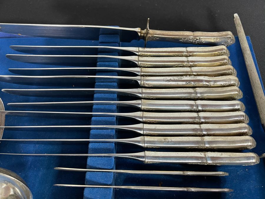 Sterling Silver Flatware Set By State House Stately Pattern - See Details For Breakdown - Total Sterling Silver Weight Not Including Sterling Handled Knives 1,737g [Photo 12]