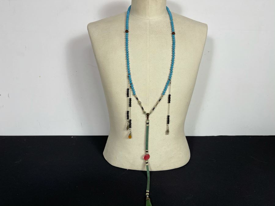 Antique Chinese Mandarin Court Necklace 32'L [Photo 2]