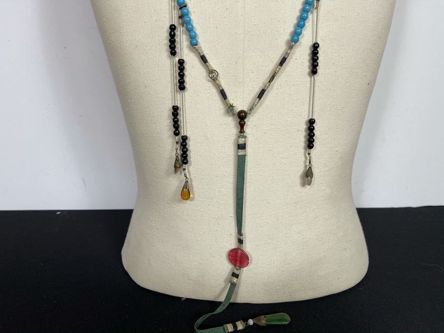 Antique Chinese Mandarin Court Necklace 32'L [Photo 4]