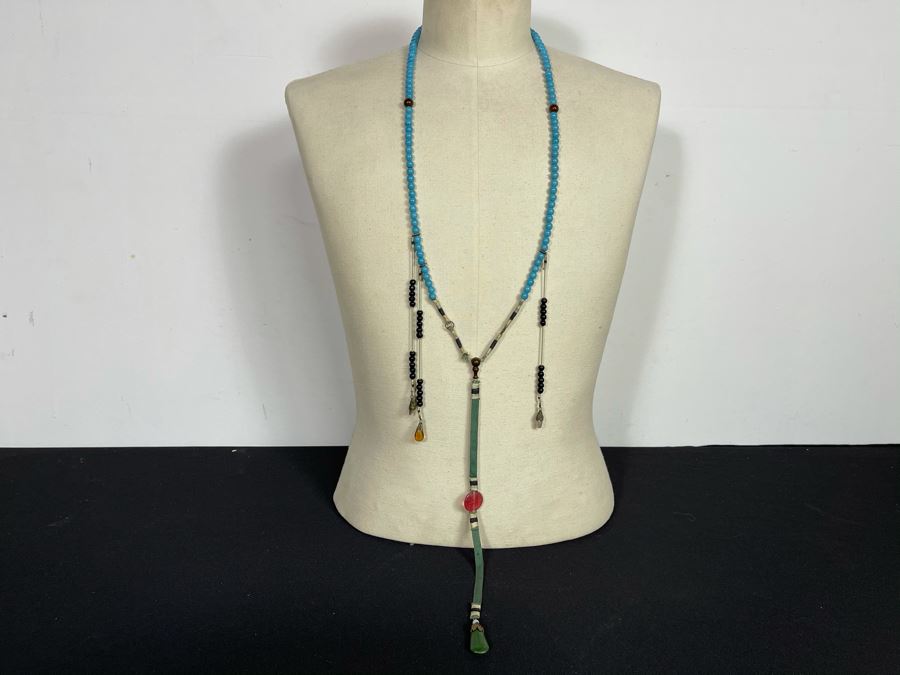 Antique Chinese Mandarin Court Necklace 32'L [Photo 3]