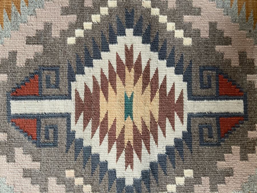 Vintage 1950s Navajo Wide Ruins Native American Vegetable Dye Rug 48 X 34 [Photo 7]
