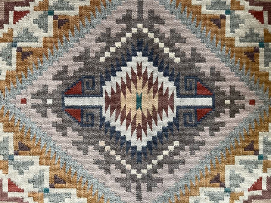 Vintage 1950s Navajo Wide Ruins Native American Vegetable Dye Rug 48 X 34 [Photo 6]