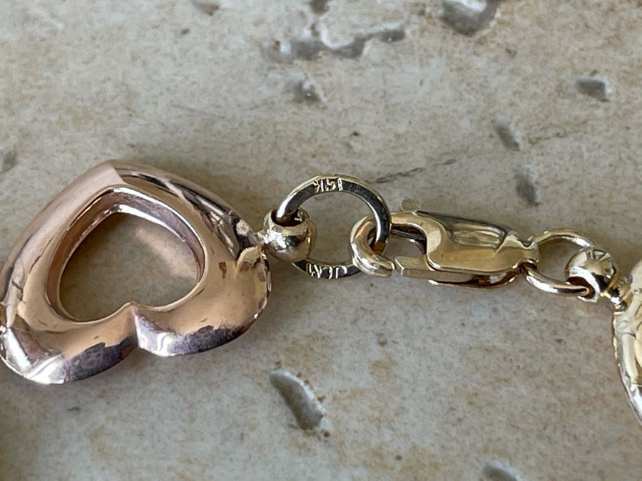 14K Gold Heart Design Bracelet 5.9g [Photo 4]