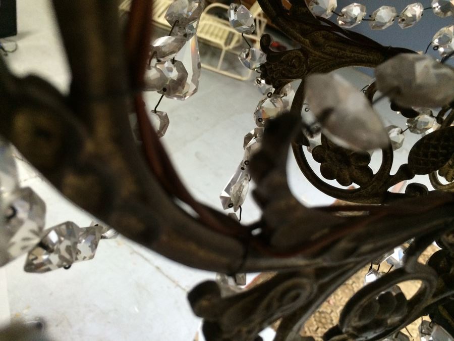 Stunning Vintage Gilded Crystal Chandelier [Photo 10]