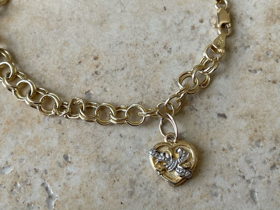 14K Gold Charm Bracelet By Beverly Hills Gold 7L 4.4g [Photo 5]