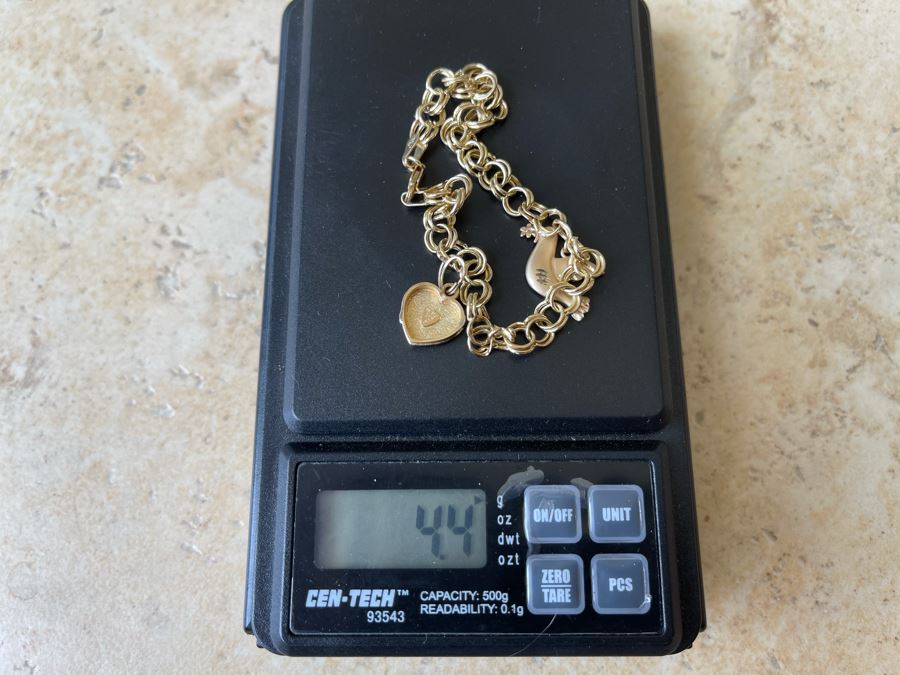 14K Gold Charm Bracelet By Beverly Hills Gold 7L 4.4g [Photo 10]
