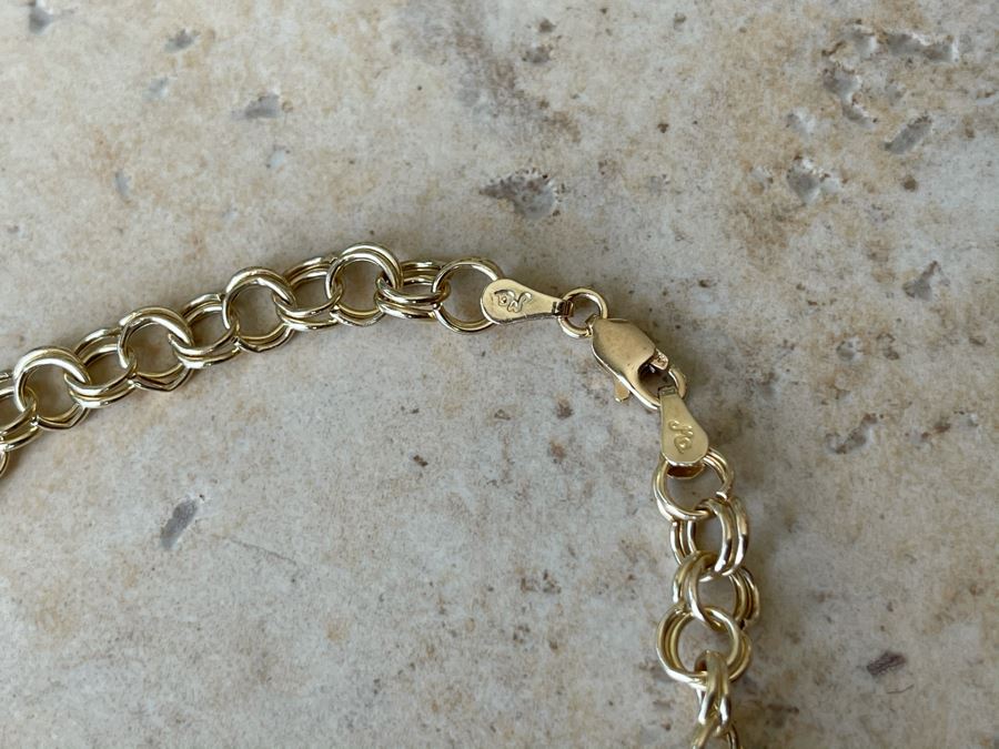 14K Gold Charm Bracelet By Beverly Hills Gold 7L 4.4g [Photo 7]
