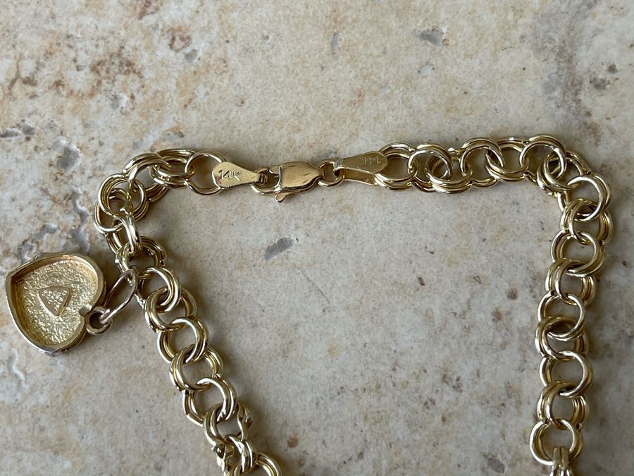 14K Gold Charm Bracelet By Beverly Hills Gold 7L 4.4g [Photo 8]