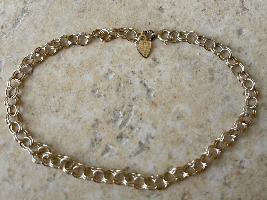 14K Gold Chain Bracelet By Beverly Hills Gold 7L 1.5g [Photo 3]