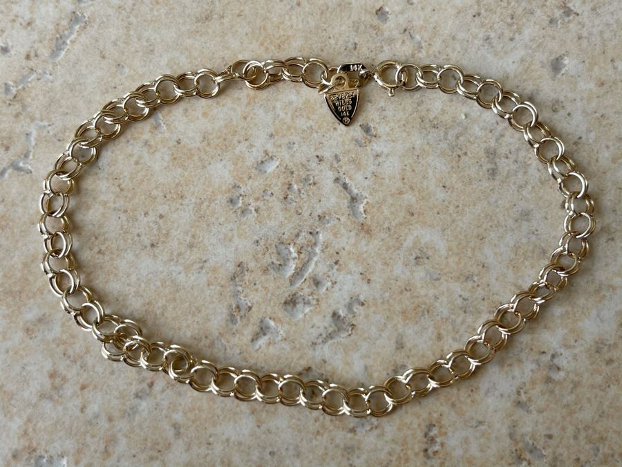 14K Gold Chain Bracelet By Beverly Hills Gold 7L 1.5g [Photo 4]