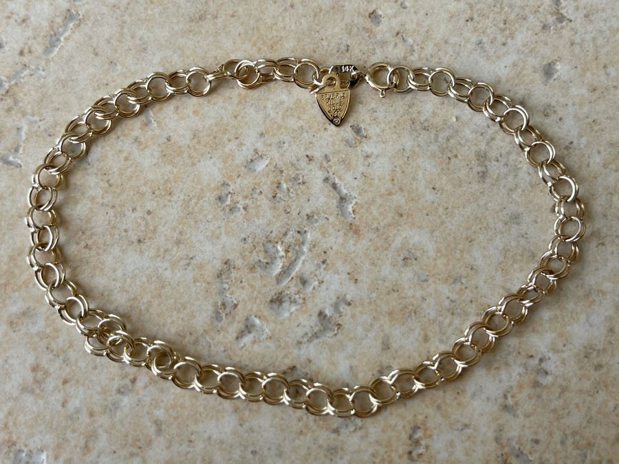 14K Gold Chain Bracelet By Beverly Hills Gold 7L 1.5g