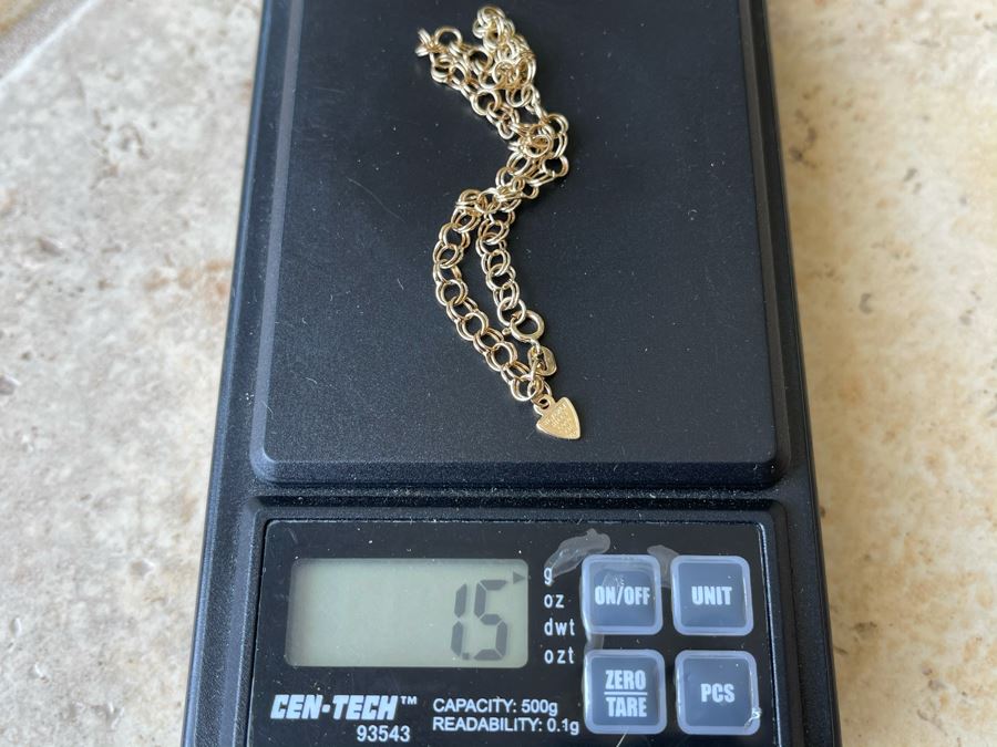 14K Gold Chain Bracelet By Beverly Hills Gold 7L 1.5g [Photo 7]