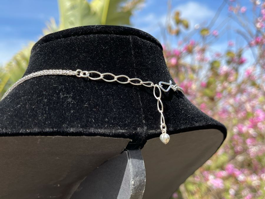 Sterling Silver Pendant Necklace With Stones 20L 16g [Photo 5]