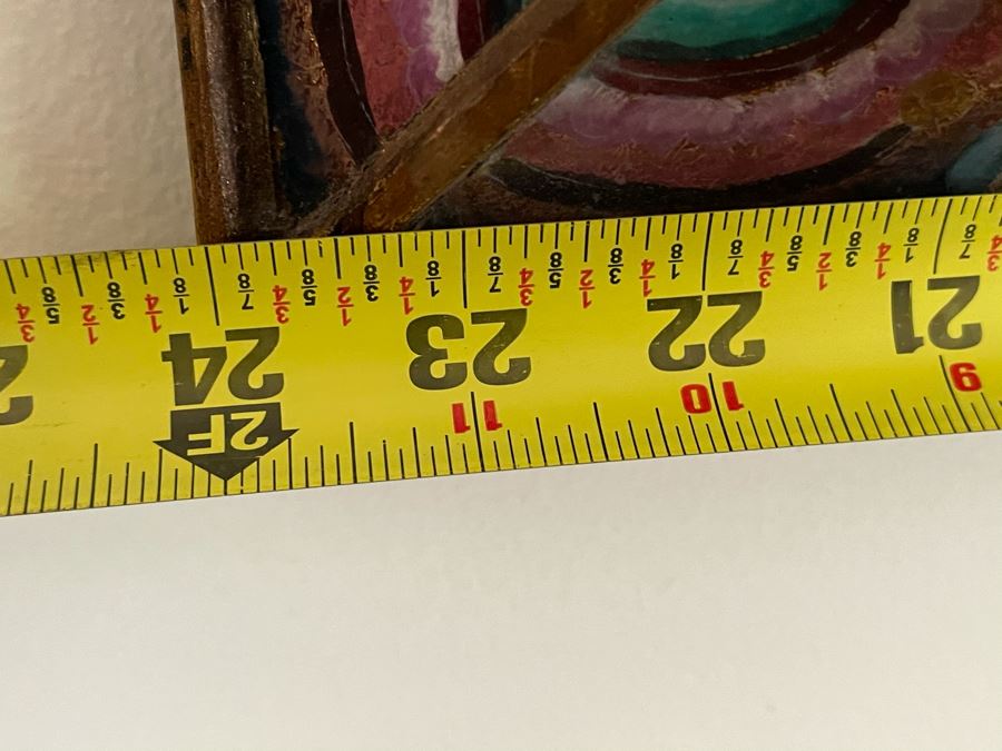 Hand Painted Glass Wall Mirror Made In Peru 24 X 32 [Photo 5]